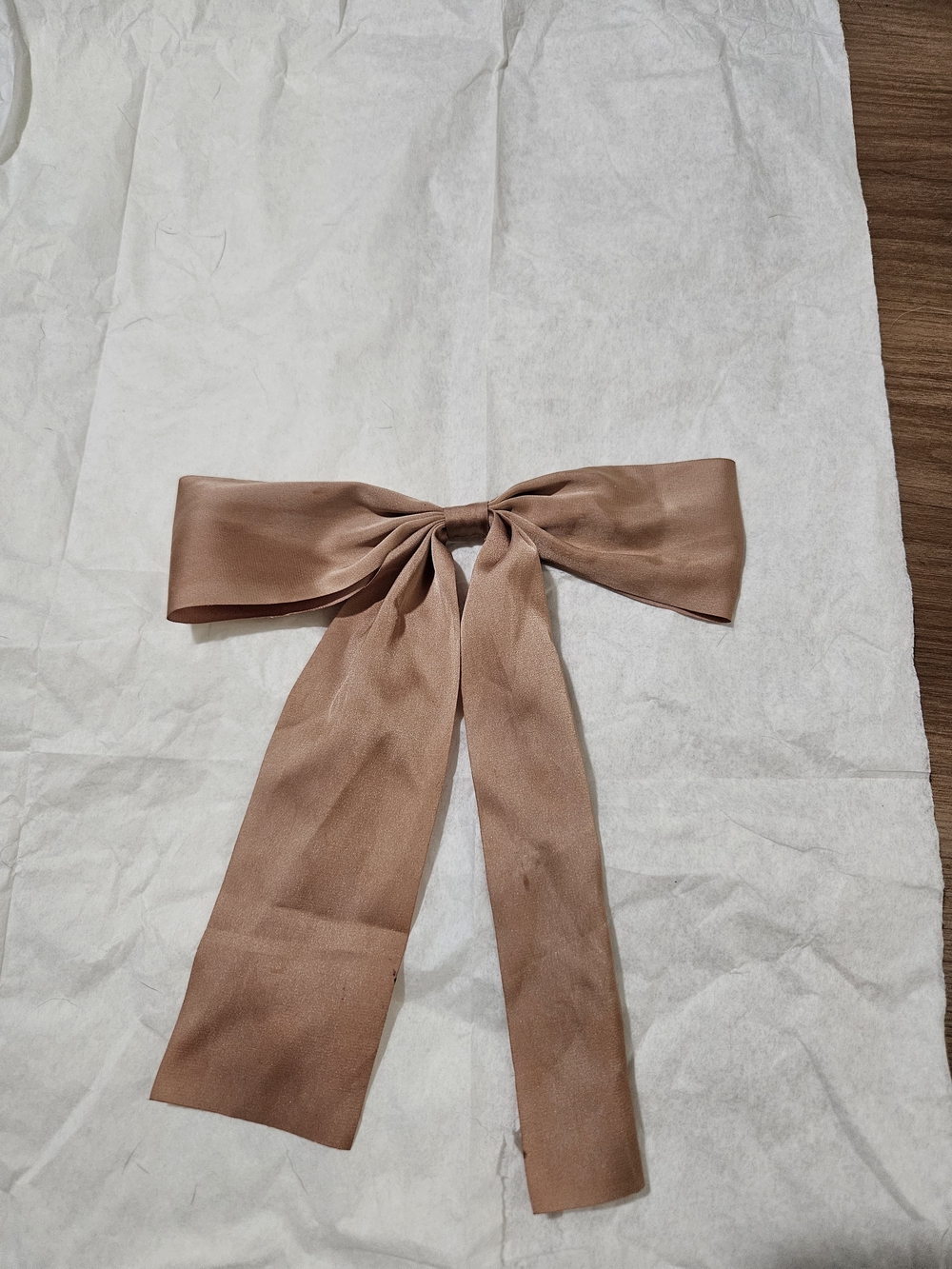 Satin Bow Hair Clip in a Neutral Shade
